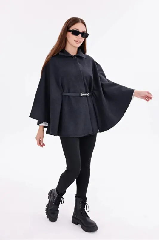 Унисекс Камень Хлопковый Базовый Водолазка Slimfit с Начесом - Камень - 4