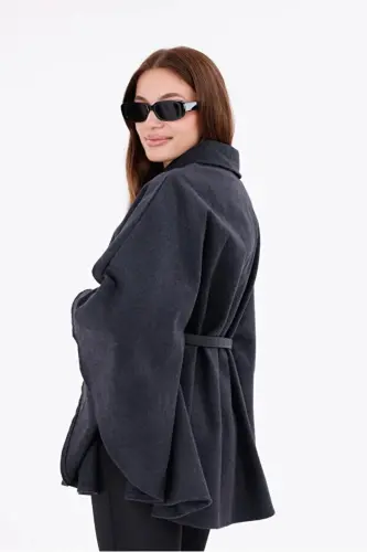 Унисекс Камень Хлопковый Базовый Водолазка Slimfit с Начесом - Камень - 5