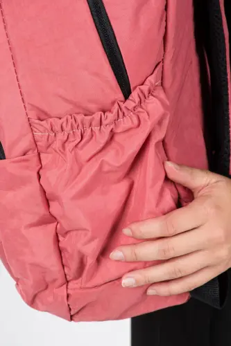 Uniseks Krinkl Suv O'tkazmaydigan Mato Katta Hajmli Ko'p Cho'ntakli Maktab Va Sayohat Ryukzaki Cty-lbn-101-Somon - 5