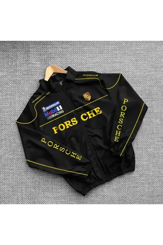 Uniseks Parashut Mato Oversize Bosma Qora Shamol to'sari Yomg'ir Palto-QORA3 - 1