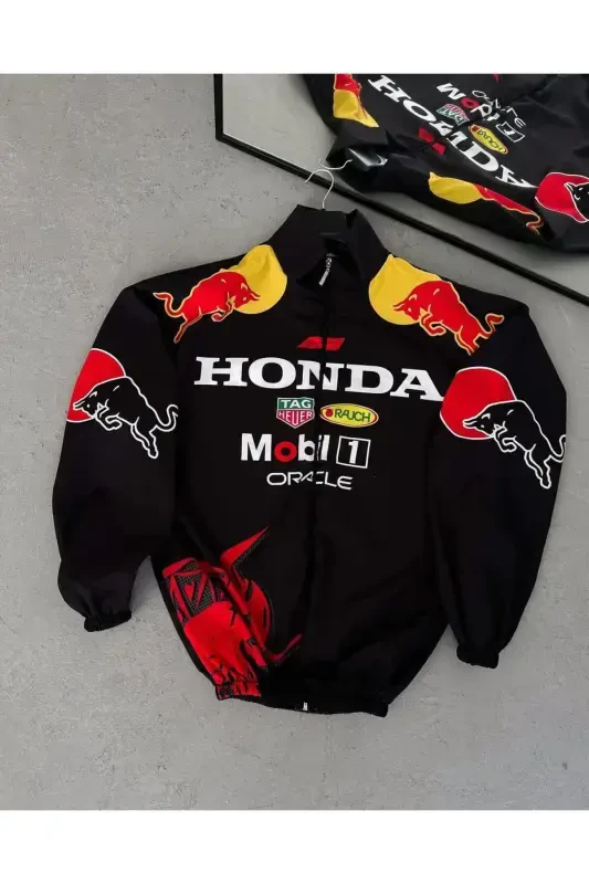 Унисекс Парашютная Ткань Oversize Цифровая Печать Черная Ветровка Дождевик Тонкая Куртка-Черный/Желтый - LUSHEN