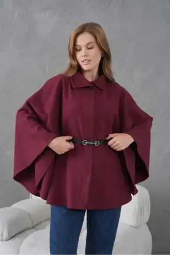 Uniseks Qizil Paxta Balıkçı Yaka Şardonlu Slimfit Boğazlı Ko'ylak - Qizil - 6