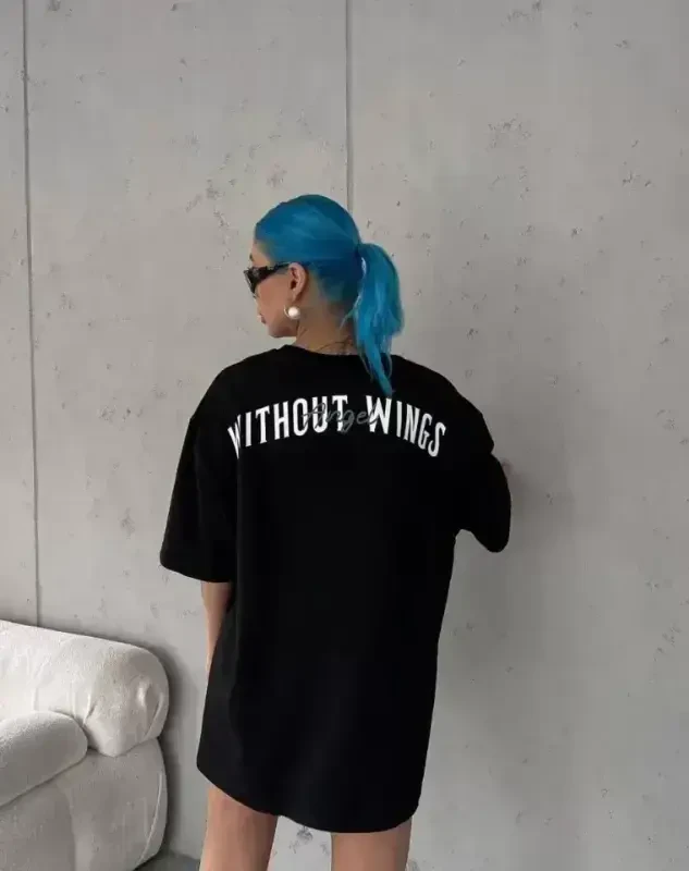 Унисекс Велосипедная Горловина Печатный Свободный T-Shirt - Черный - 3