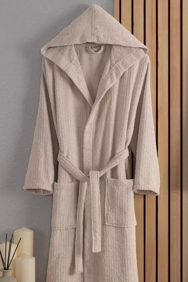 Unisex Verona Bay&Bayan Pamuk 2'li Çizgili Kapüşon - 4