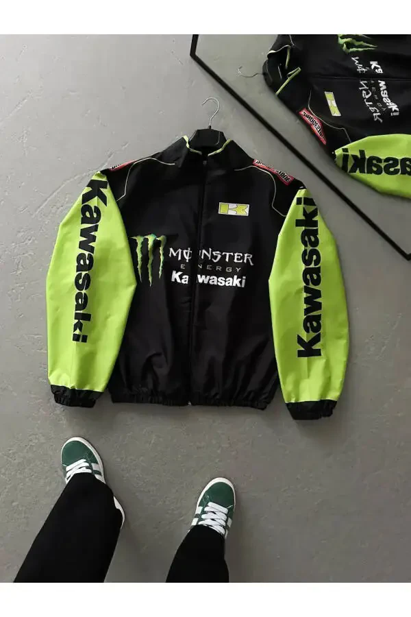 Унисекс ветровка-дождевик из парашютной ткани, оверсайз, с принтом, черная - 3