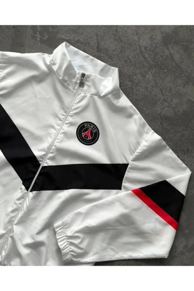 Унисекс ветровка-дождевик из парашютной ткани с цифровым принтом белого цвета - GENEL MARKALAR (1)