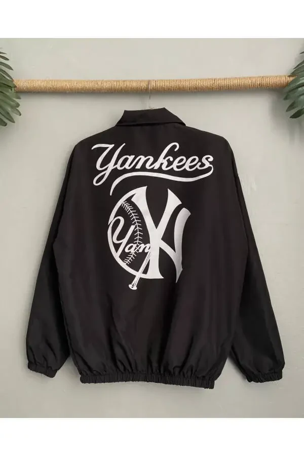 Унисекс ветровка-дождевик оверсайз из парашютной ткани с цифровым принтом черного цвета - 3