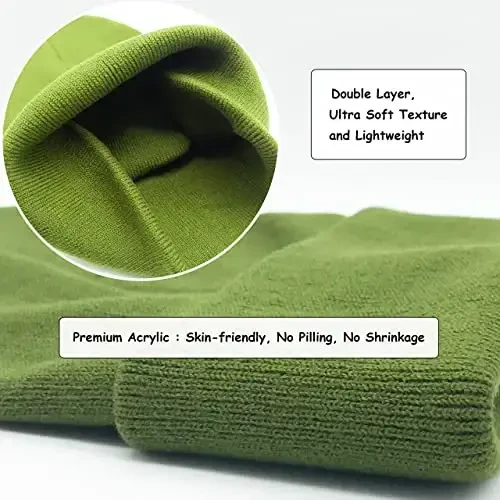 Unisex Knit Soft Warm Cuffed Beanie Hat Winter Camo Hats for Men Women - 5