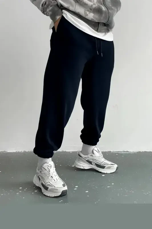 Unisex 2 ip to'q ko'k trikotaj mato sport shimi - to'q ko'k - MEMOWEAR