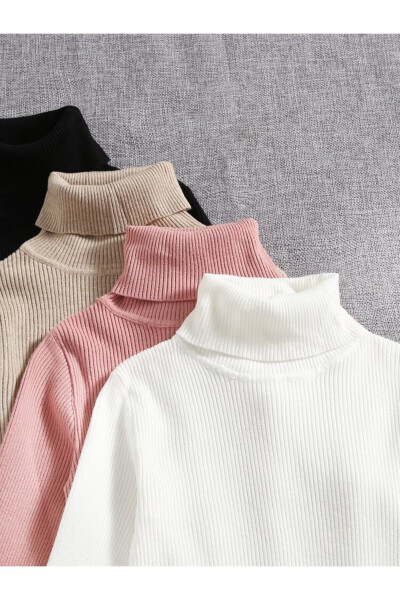 Unisex 4 Pack Cotton Fisherman Neck Cashmere Blend Slim Fit Turtleneck Sweater - 9