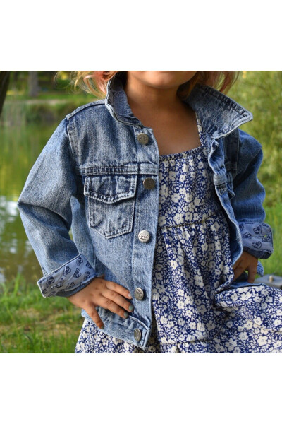 Unisex 5-8 Years Basic Kids Denim Jacket - 1