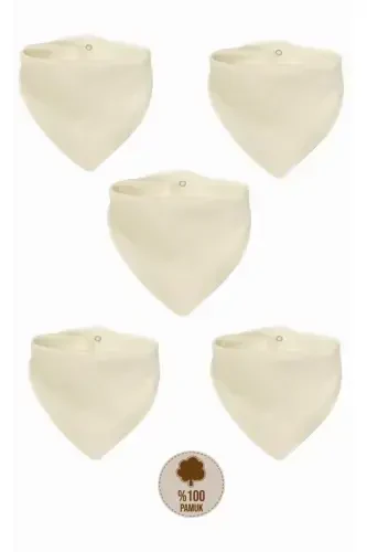 Unisex Baby 100% Cotton Fabric White Scarf Bib - 1