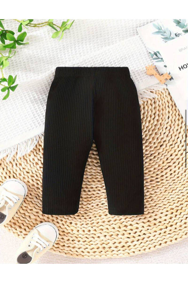 Unisex Baby and Child Cashmere Seasonal Black Leggings - 2