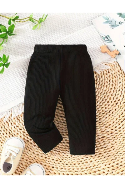 Unisex Baby and Child Cashmere Seasonal Black Leggings - EYMWES