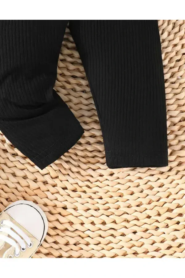 Unisex Baby and Child Cashmere Seasonal Black Leggings - 4