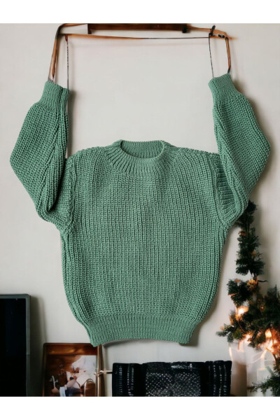 Unisex Baby and Child Knit Sweater with Elastic Selanik Bicycle Collar 