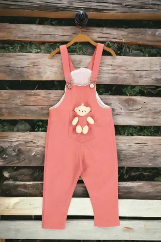 Unisex Baby Bear Print Colorful Overall Jumpsuit Lycra Stretchy Fabric Adjustable Strap 