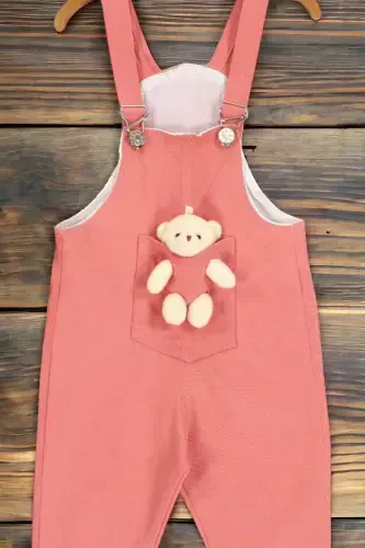 Unisex Baby Bear Print Colorful Overall Jumpsuit Lycra Stretchy Fabric Adjustable Strap - 2