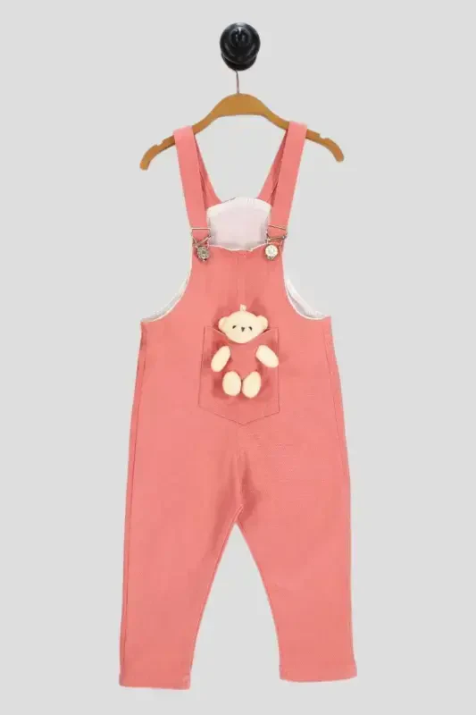 Unisex Baby Bear Print Colorful Overall Jumpsuit Lycra Stretchy Fabric Adjustable Strap - 3