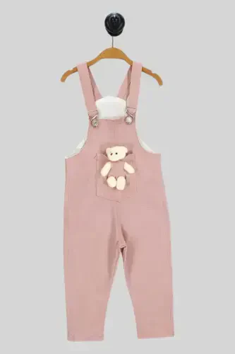 Unisex Baby Bear Printed Colorful Overall Jumpsuit with Adjustable Straps Made of Lycra Stretchy Fabric - 3