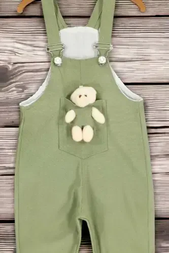 Unisex Baby Bear Printed Colorful Overall Jumpsuit with Lycra Stretchable Fabric Adjustable Straps - DINAMIK ÇOCUK (1)