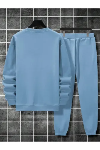 Unisex Baby Blue Tracksuit with BALANCE Print, Brushed - Baby Blue - 6