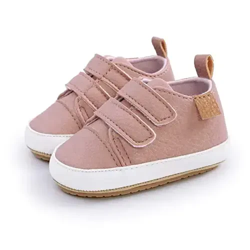 Unisex Baby Boys Girls High-Top Ankle Sneakers Soft Rubber Sole Infant Crib Shoes Toddler First Walkers - 4