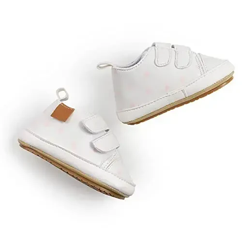 Unisex Baby Boys Girls High-Top Ankle Sneakers Soft Rubber Sole Infant Crib Shoes Toddler First Walkers - 6