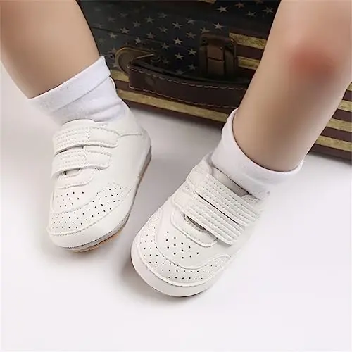 Unisex Baby Boys Girls High-Top Ankle Sneakers Soft Rubber Sole Infant Crib Shoes Toddler First Walkers - 3
