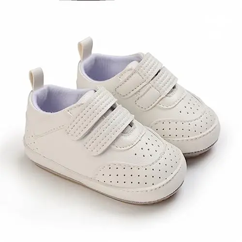 Unisex Baby Boys Girls High-Top Ankle Sneakers Soft Rubber Sole Infant Crib Shoes Toddler First Walkers - 5