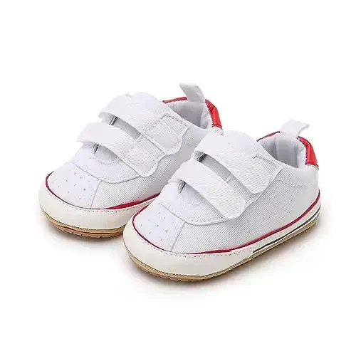 Unisex Baby Boys Girls High-Top Ankle Sneakers Soft Rubber Sole Infant Crib Shoes Toddler First Walkers - 4