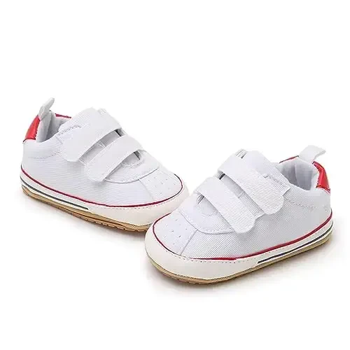 Unisex Baby Boys Girls High-Top Ankle Sneakers Soft Rubber Sole Infant Crib Shoes Toddler First Walkers - 6