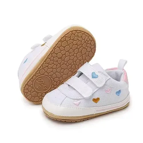 Unisex Baby Boys Girls High-Top Ankle Sneakers Soft Rubber Sole Infant Crib Shoes Toddler First Walkers - 1