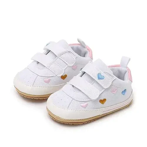 Unisex Baby Boys Girls High-Top Ankle Sneakers Soft Rubber Sole Infant Crib Shoes Toddler First Walkers - 4