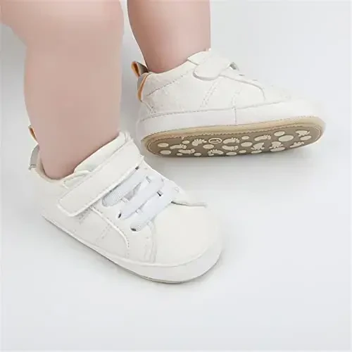 Unisex Baby Boys Girls High-Top Ankle Sneakers Soft Rubber Sole Infant Crib Shoes Toddler First Walkers - 3