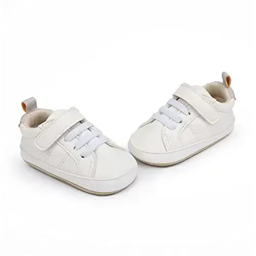 Unisex Baby Boys Girls High-Top Ankle Sneakers Soft Rubber Sole Infant Crib Shoes Toddler First Walkers - 5