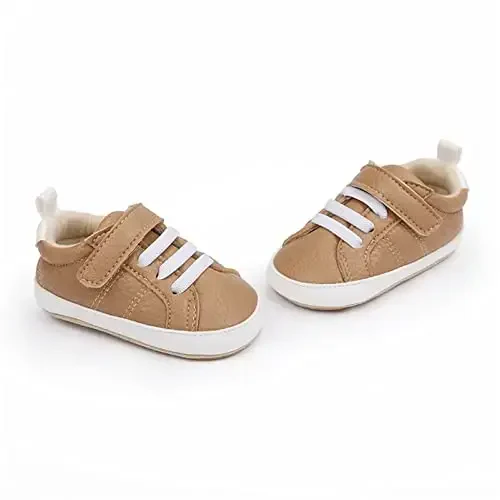 Unisex Baby Boys Girls High-Top Ankle Sneakers Soft Rubber Sole Infant Crib Shoes Toddler First Walkers - 5