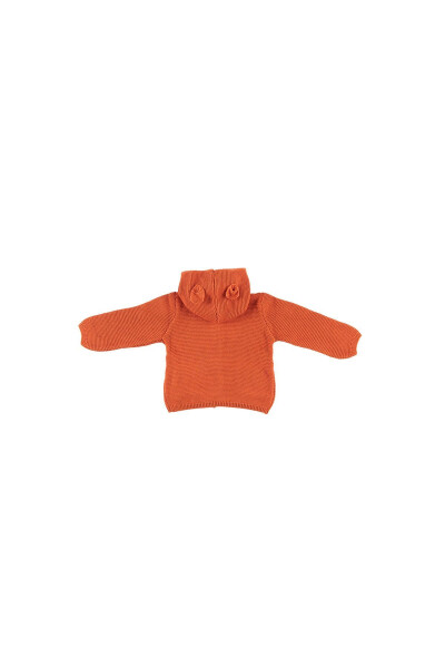 Unisex Baby Brick Red Knit Cardigan - 6