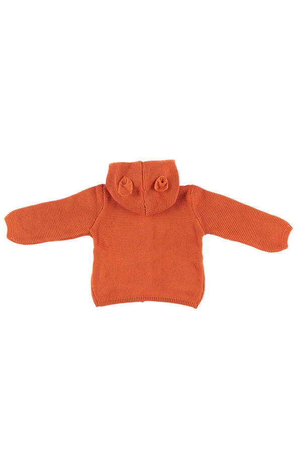 Unisex Baby Brick Red Knit Cardigan - 2