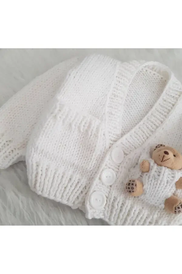 Unisex Baby Cardigan with Bear - 3