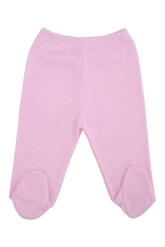 Unisex Baby Certified Footed Single Bottom Sweatpants-PINK - 1
