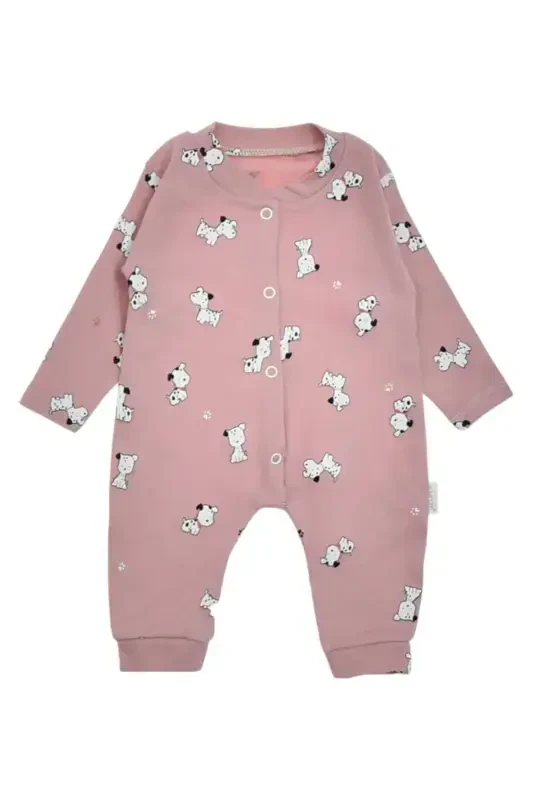 Unisex Baby Dog Printed Snap-Button Newborn Baby Jumpsuit 100% Cotton Flexible-ROSEWOOD DOG - 1