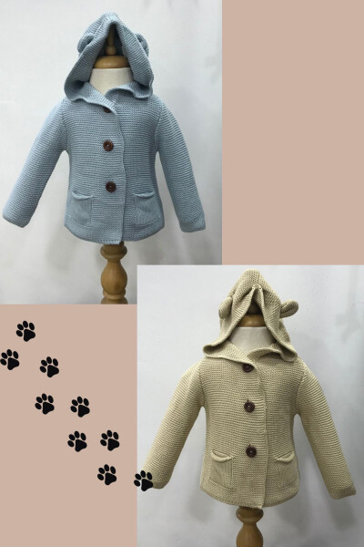 Unisex Baby Hoodie with Ear Detail - 6