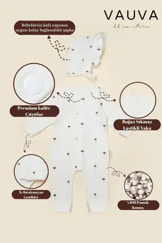 Unisex Baby Jumpsuit - 3-24 Months - Seasonal Hatted Jumpsuit - VAUVA (1)