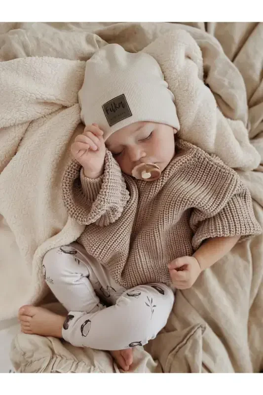 Unisex Baby Kids Bicycle Neck Oversize Knit Sweater 6 Months-5 Years - GENEL MARKALAR