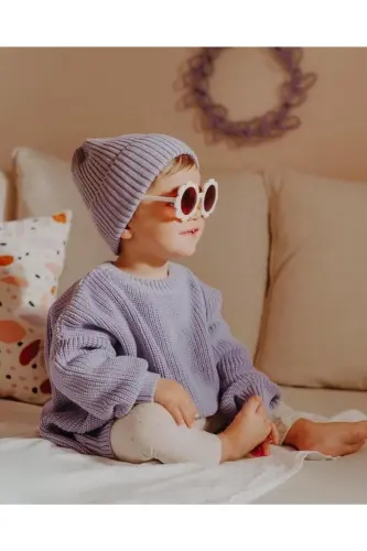 Unisex Baby, Kids Bicycle Neck Oversize Knit Sweater 6 Months-5 Years - SPARROW LAUREL (1)