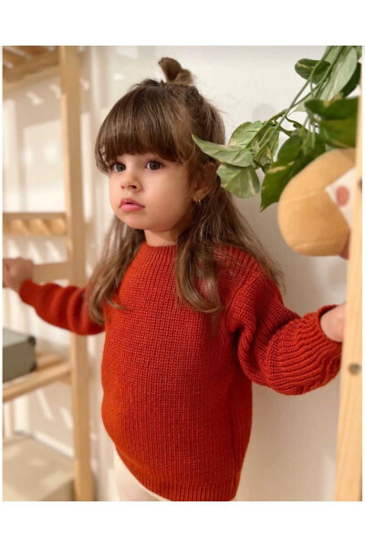 Unisex Baby Kids Bike Neck Oversize Knitted Sweater 6 Months-5 Years - 6