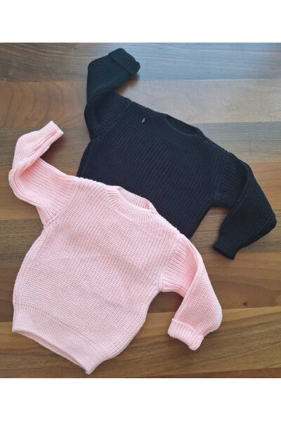 Unisex Baby Kids Crew Neck Extra Stretchable Knit Sweater (2-piece sweater set) - 1