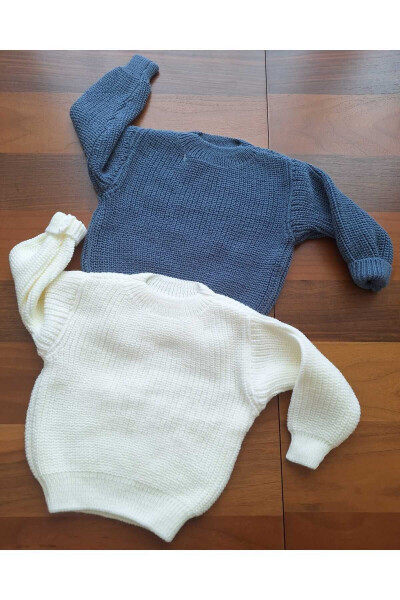 Unisex Baby Kids Crew Neck Extra Stretchy Knit Sweater - 1