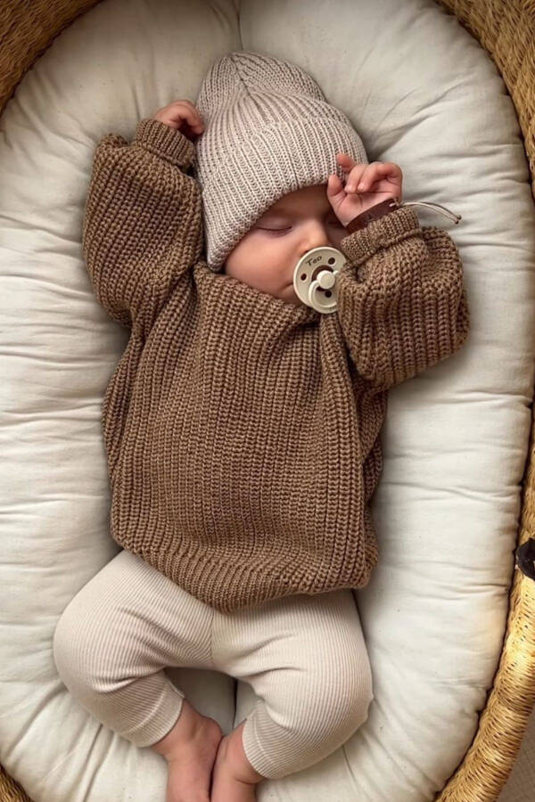 Unisex Baby-Kids Crew Neck Knit Sweater 6 Months-5 Years - 1